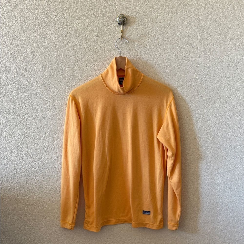 Vintage Patagonia Men's Turtleneck Sweater in Orange made in USA